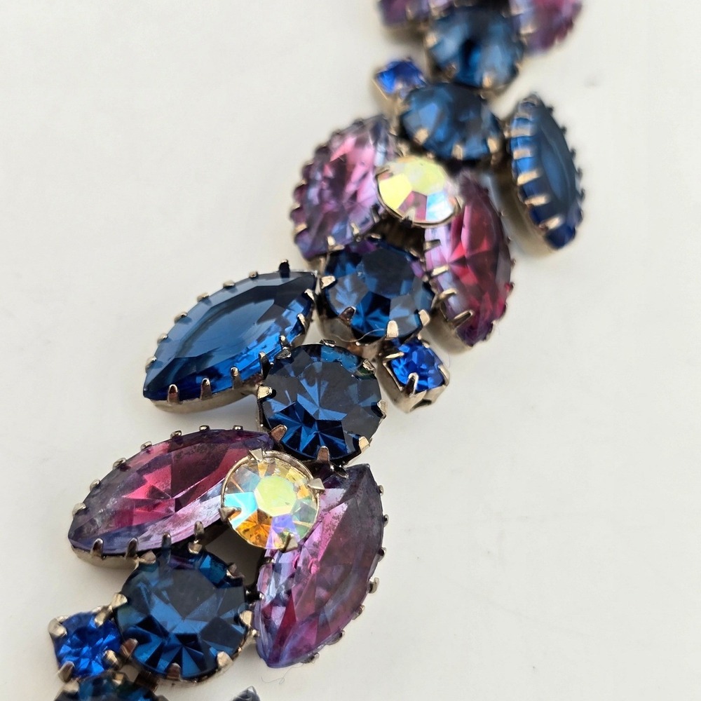 Vintage Julianna D&E Navette AB Rhinestone Link Bracelet - Picture 4 of 8